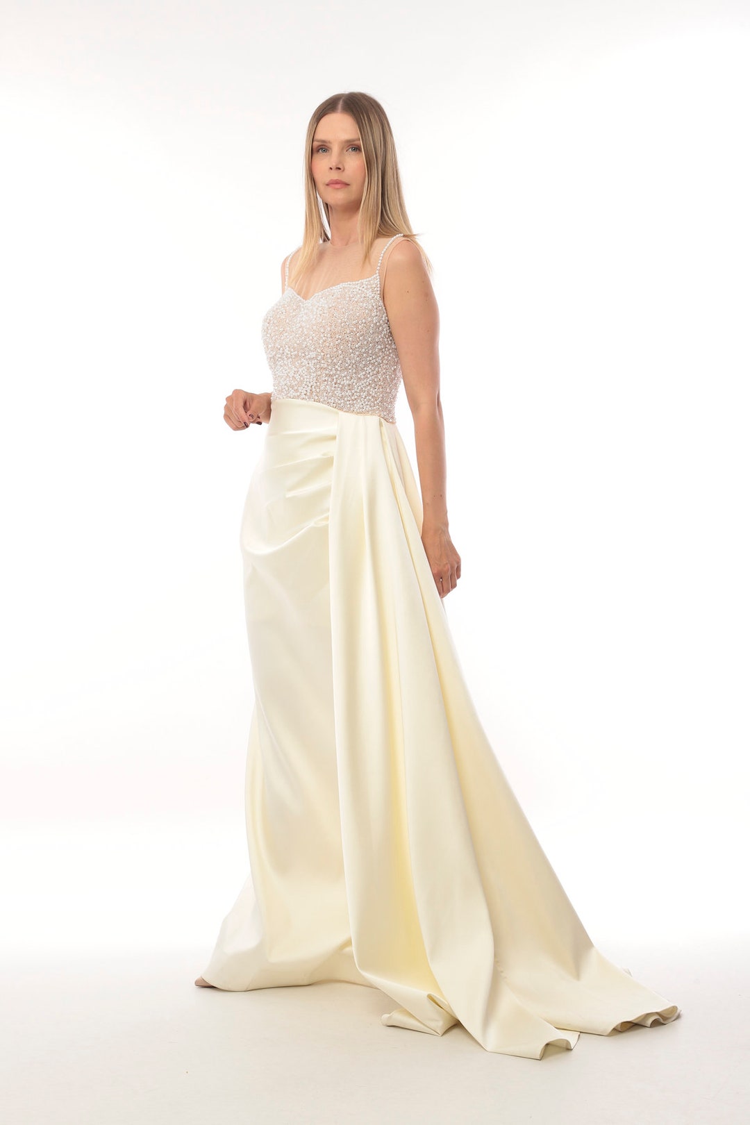 Melania Bodice Satin Gown