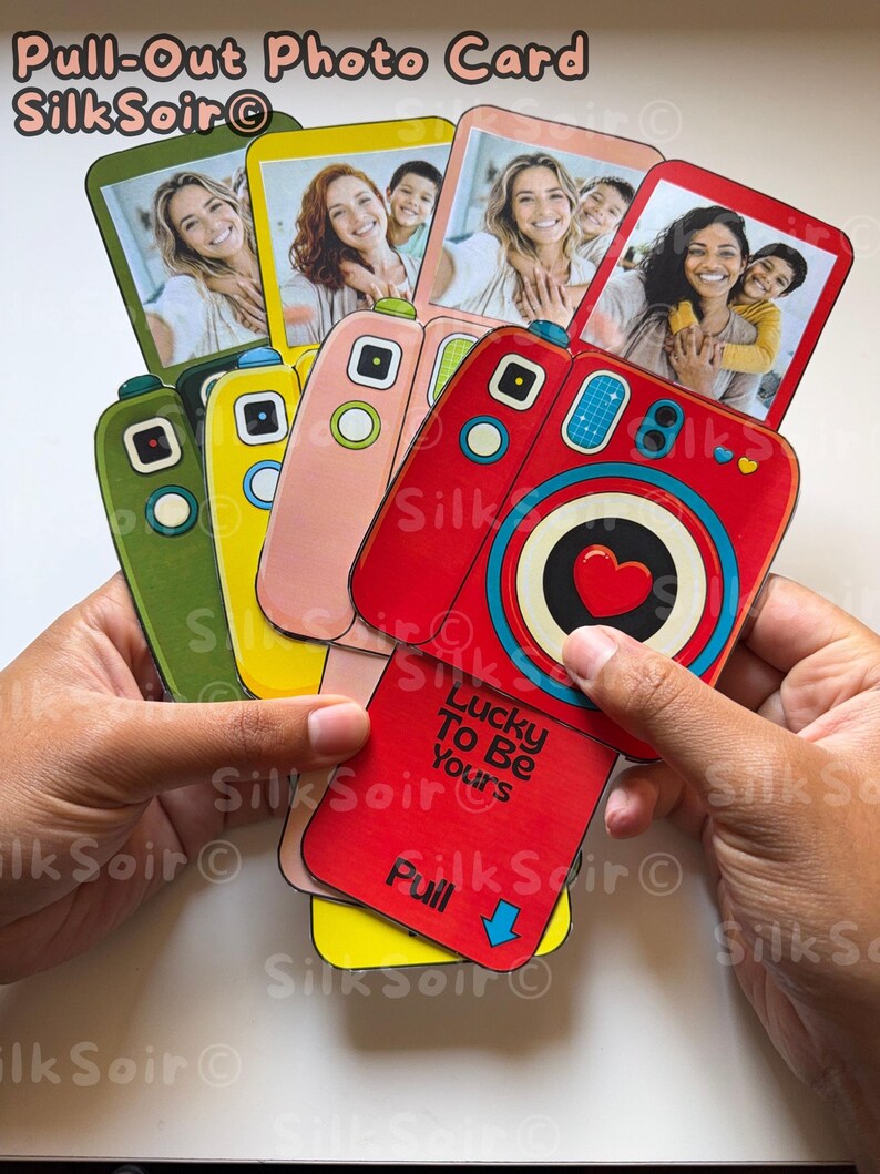 Printable Pull-out Photo Card Template, Editable Canva DIY Polaroid ...