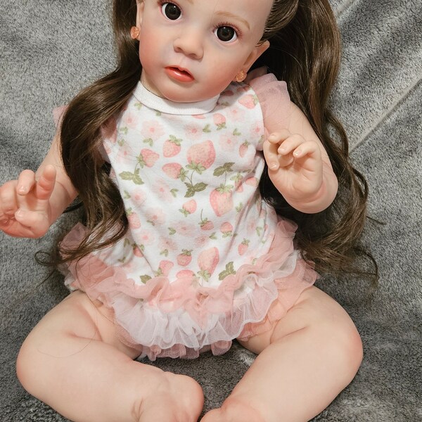 24" Reborn doll Missy replica rare with long fiber hair heat resistant 300 degrees!