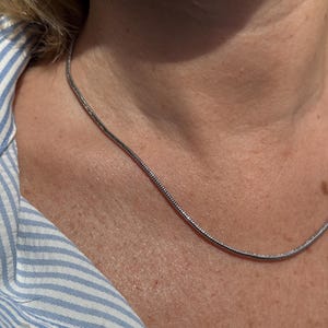 14K Gold Plated Brass Snake Chain Necklace – Minimalist Dainty Choker – Simple Everyday Jewelry for Women