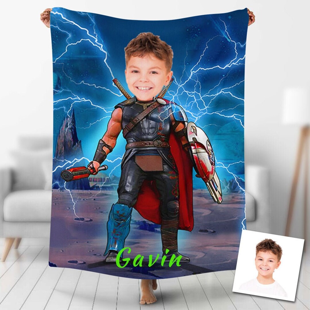 USA MADE Superhero Custom Blankets Personalized Thor Blanket Custom