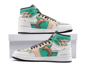 Custom Rowlet Poke-monnn Mid 1 Basketball Shoes | Personalizable Anime Fan Sneakers