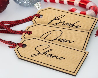 Personalized Custom Stocking Name Tag Ornament | Custom Christmas Gift Stocking Name Tag | Engraved Holiday Keepsake | Tree Decoration