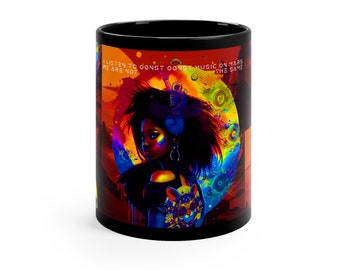 Buy Martian Merch ™ | 54 Mondays Project | Oonst Oonst Music On Mars 11oz Black Mug