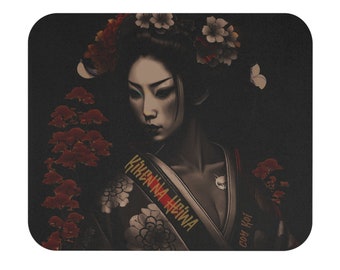 54 Mondays Project | Kiken'na Heiwa Coy Koi (Black) Mouse Pad (With Words) (Rectangle)