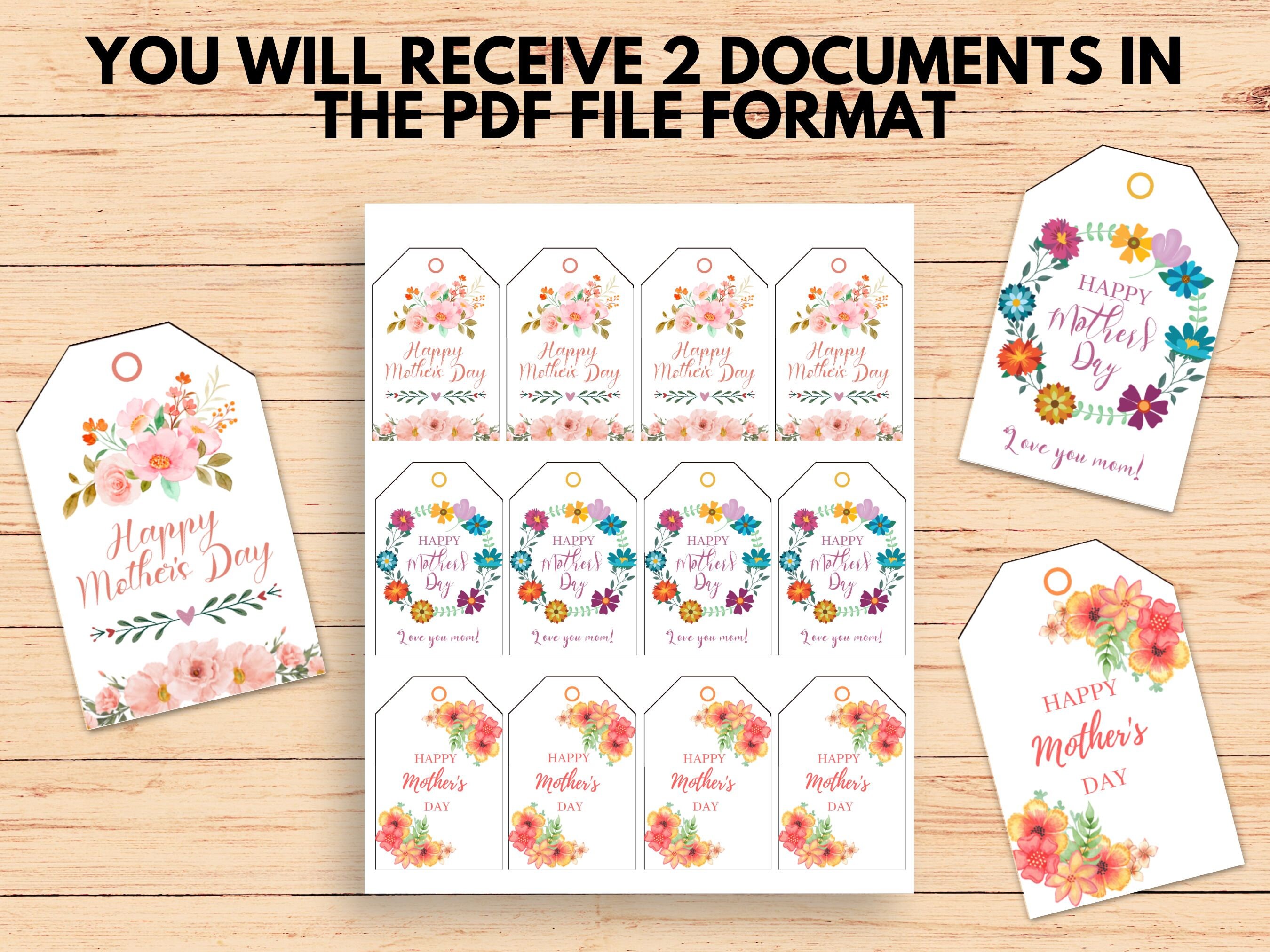 Mothers Day Printable Gift Tags. Gift Tags for Mom. Mom Appreciation