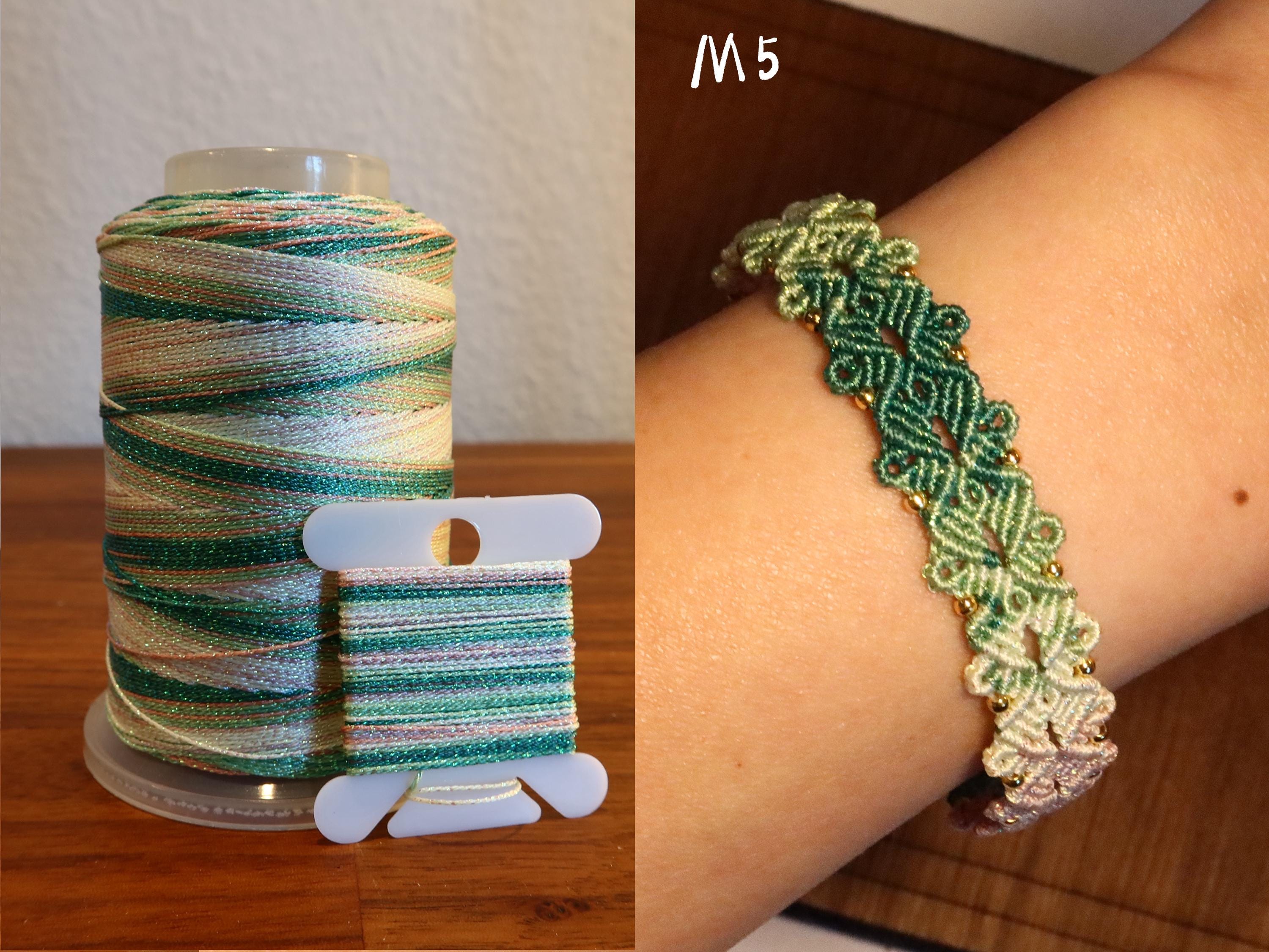7☆マクラメ編み ブレスレット グラデーション グラデーションマクラメ編みコード：DIYブレスレット用6本撚り刺繍糸
