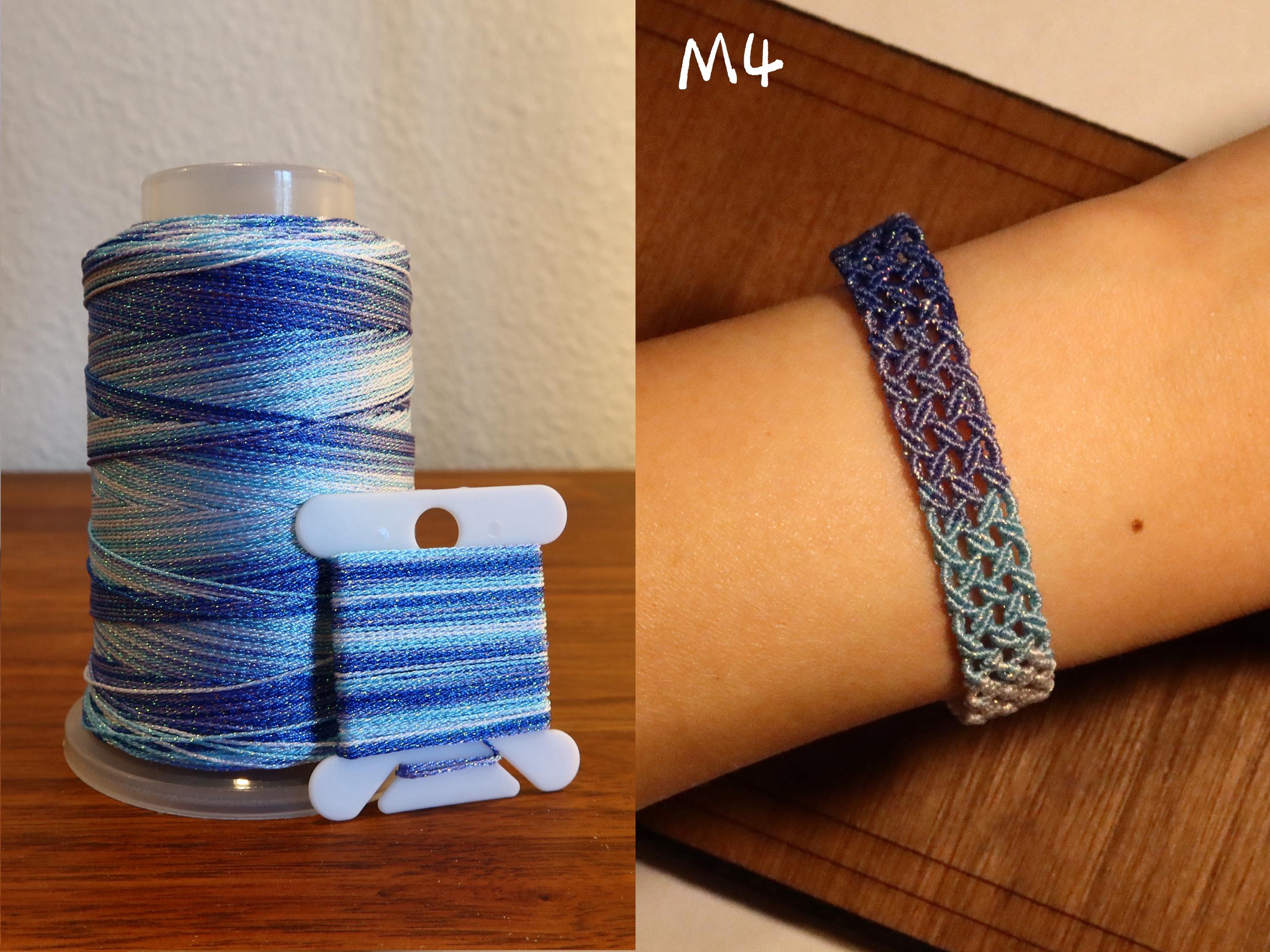 グラデーションマクラメ編みコード：DIYブレスレット用6本撚り刺繍糸