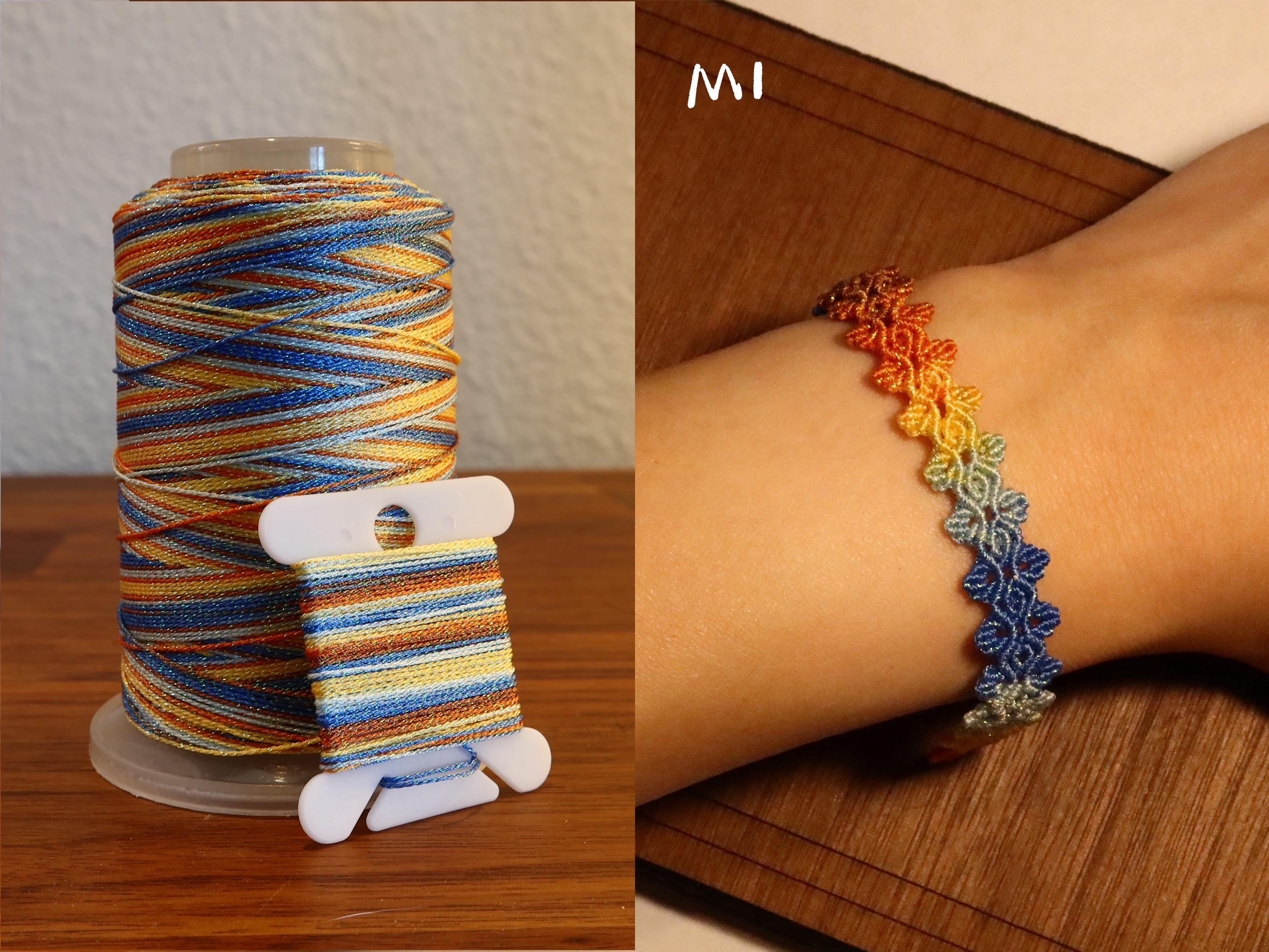 グラデーションマクラメ編みコード：DIYブレスレット用6本撚り刺繍糸