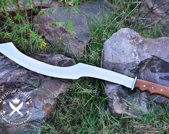 26&quot; ICONIC Egyptian KHOPESH Ancient Sword Design Fully Handmade |Crescent-Shaped Carbon Steel Blade with Solid Wood Handle |Unique Gift Item