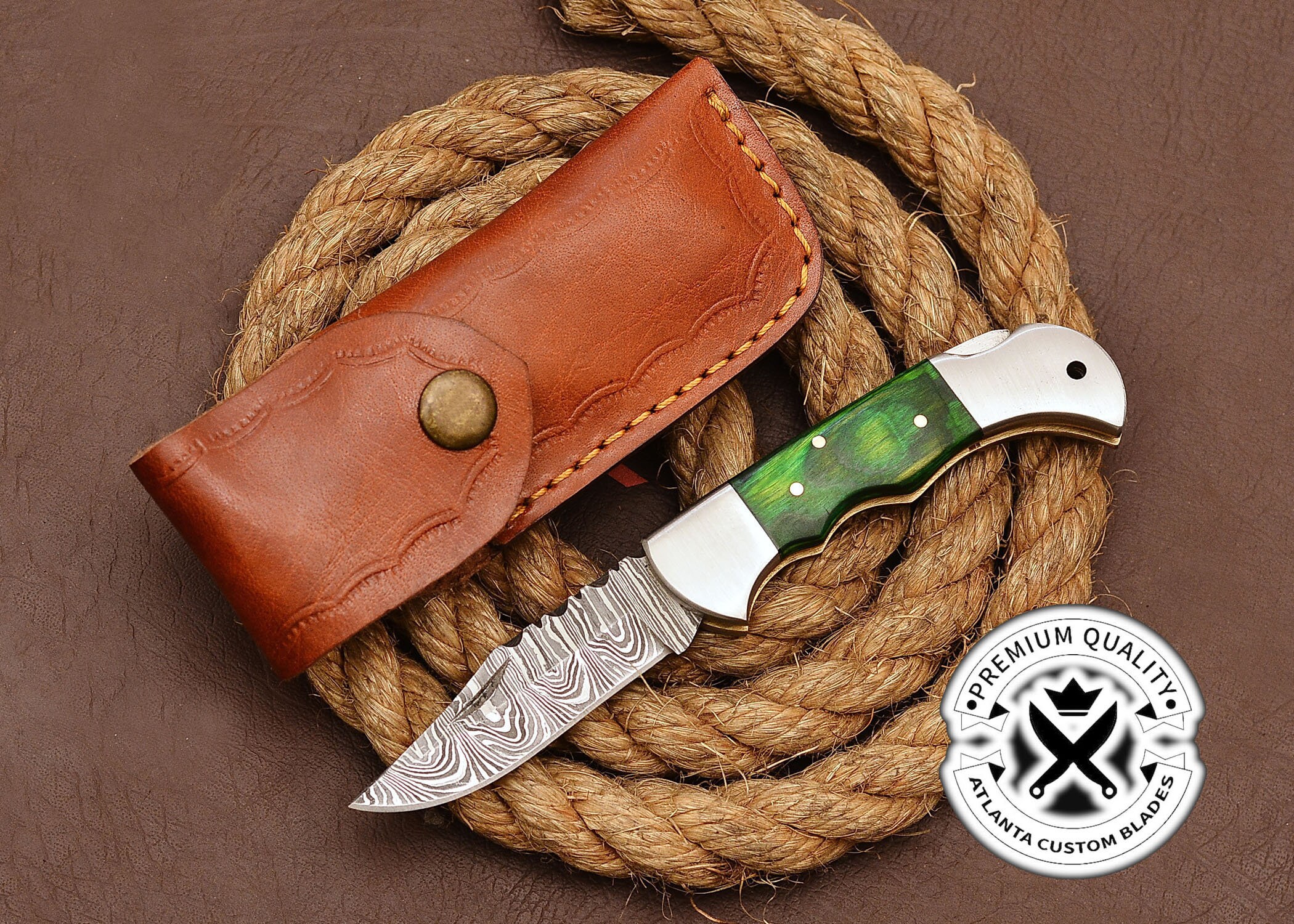 Custom Handmade Folding Pocket Knife with Back Lock Mechanism