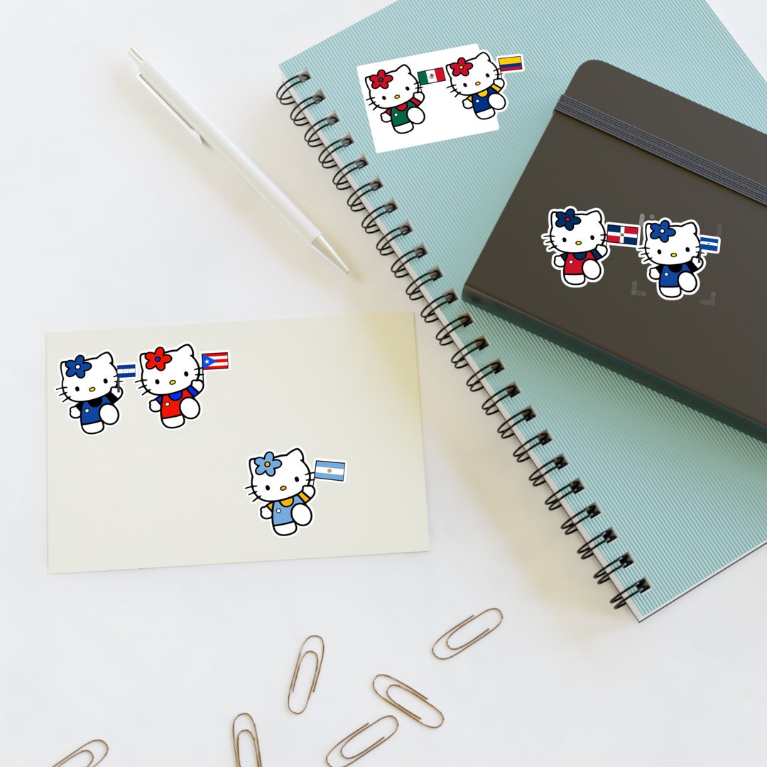 Hispanic Hello Kitty Stickers Hello Kitty Holding A Flag - Etsy