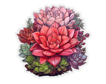 Pegatina suculenta Pegatina de ramo suculento Regalo para amante de los cactus Pegatina Regalo para amante de las suculentas Regalo para amante de las plantas Regalo para ella