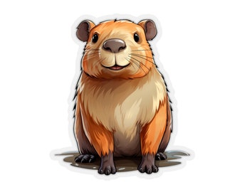 Adesivo fofo de capivara Adesivo fofo de capivara para amante de animais Adesivo para presente de amante de capivara