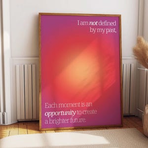 Aura Poster Manifestation Print Pink Orange Aura Quote Trendy Affirmation Positivity Wall Art Pink Trendy Decor Gradient Bedroom Prints