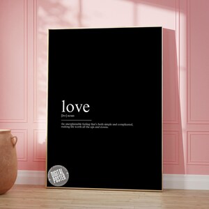 a black poster with the words love on it