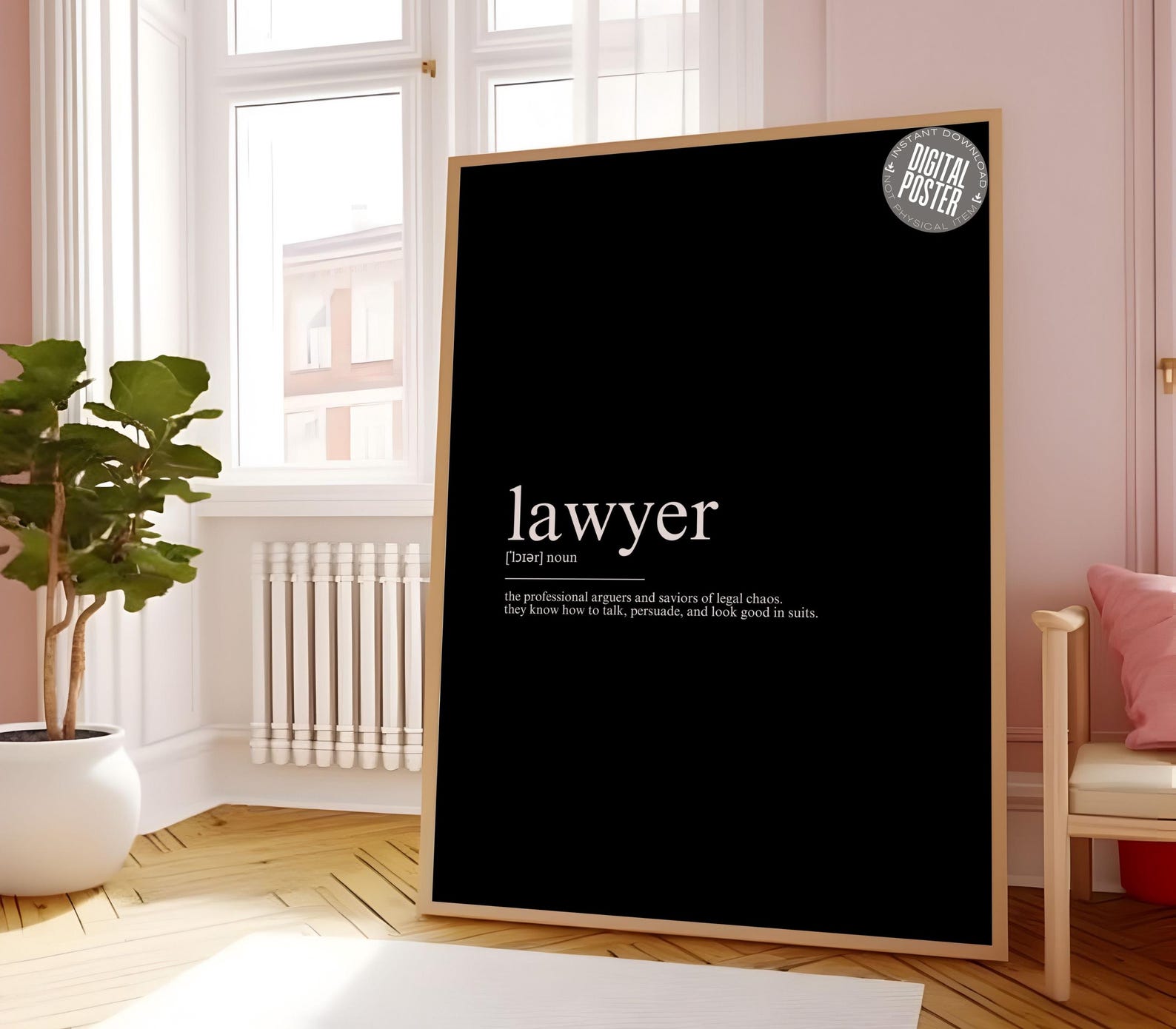 Lawyer Definition Print | Law Office Wall Art | Office Decor | Funny ...