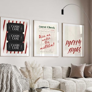 Set Of 3 Christmas Prints | Classic Christmas Printables | Christmas Decor | Christmas Wall Art | Holiday Decor | Printable Wall Art