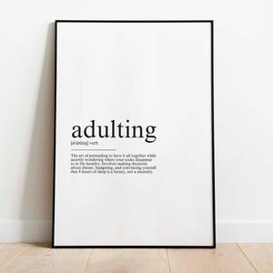 Erwachsene Definition Druck, Wörterbuch Poster, Zitat Wandkunst, Erwachsenenbildung Kunst, Motivationszitat, Erwachsenenbildung Geschenk, Erwachsenenbildung Wandkunst, Erwachsenenbildung