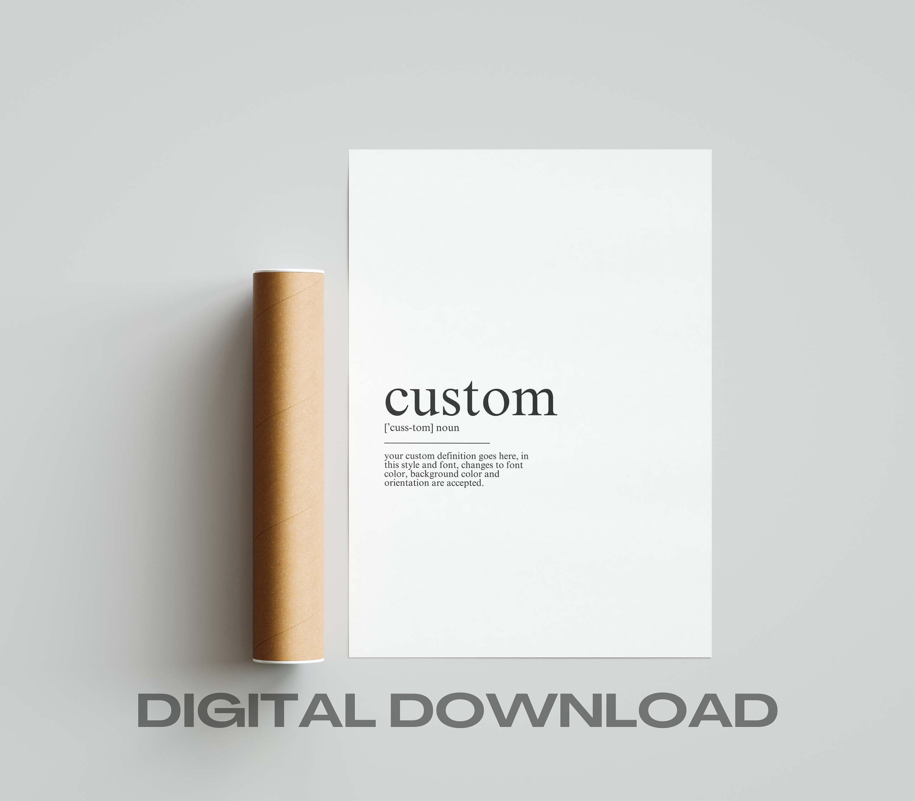 Digital Download Custom Definition Print, Birthday Gift, Custom ...