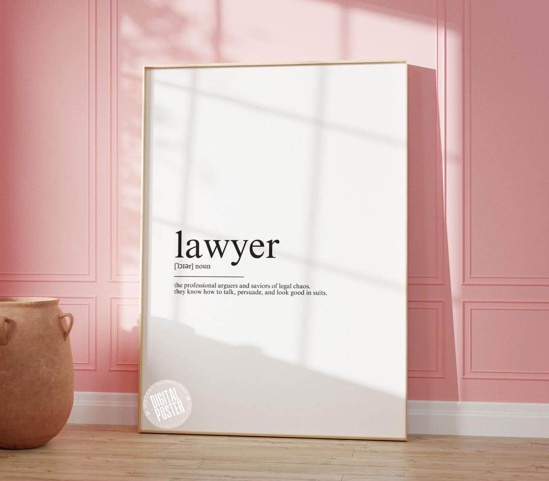 Lawyer Definition Print | Law Office Wall Art | Office Decor | Funny ...