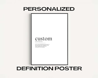Digital Download Custom Definition Print, Birthday Gift, Custom Definition Poster Custom Wall Print, Custom Printable wall art Digital Print