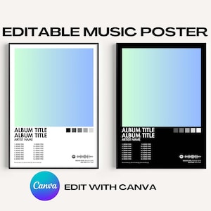 Album Cover Poster Canva Template - Personalisierbarer Digitaler Musik Poster - Album Poster - Personalisierbarer Album Print, Digitales Produkt
