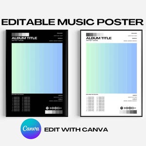 Album Cover Poster Canva Template - Customizable Digital Music Poster - Album Poster - Personalizable Album Print, Digital Product