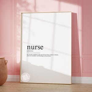 nurse definition print | nurse gift for women | gift for male nurse | gift for nurse | nurse office decor | nurse wall art |digital download