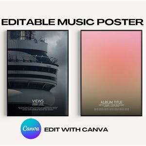 Album Cover Poster Canva Template - Customizable Digital Music Poster - Album Poster - Personalizable Album Print, Digital Product
