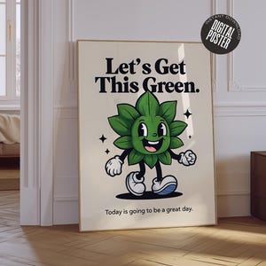 Pflanze Wand Kunst Print Trendy Home Dekor Retro Druck Süße Pflanze Poster Retro Print Trendige Küche Dekor Süßes Zitat druckbare Wandkunst grün