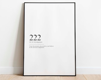 Alignment Angel Poster Original Design 222 Angel Number Digital Download Printable Wall Art Download Decor Hygge Minimalist Definition