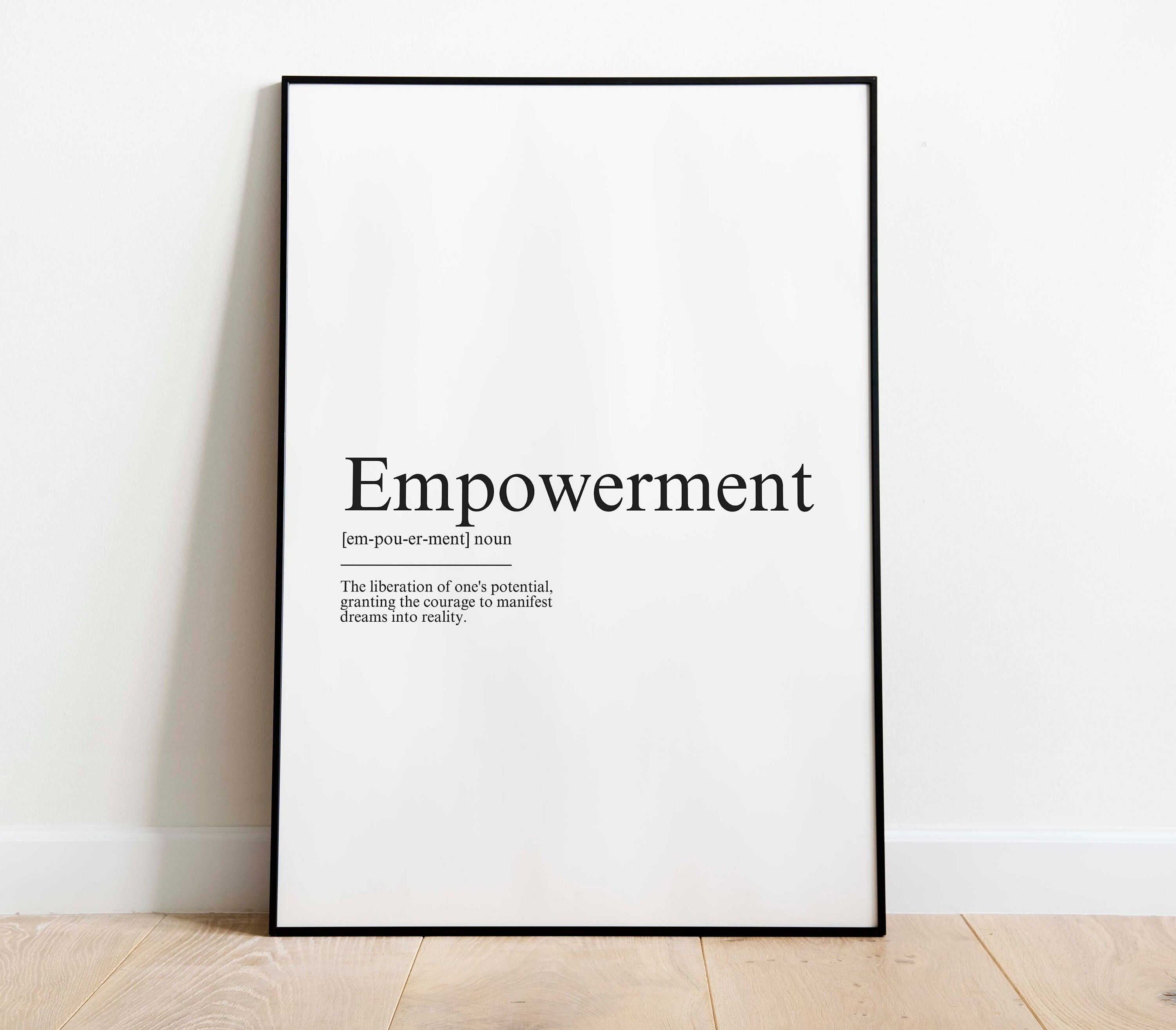 Empowerment Definition Print, Dictionary Poster, Quote Wall Art, Empowerment Art, Motivational