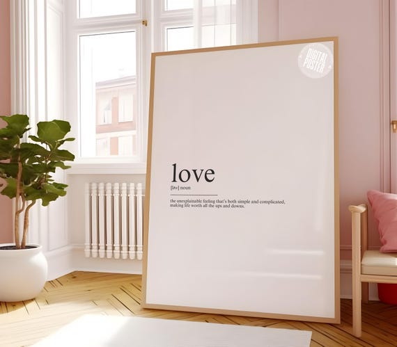 love definition print | love print | funny romantic wall art | minimalist poster | gift for husband | kikiandnim | printable wall art