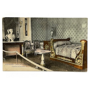 Postal antigua de Versalles, Francia, de la década de 1920, sin usar - Dormitorio de Napoleón I