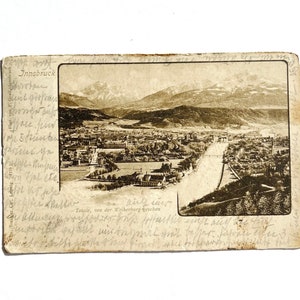 Vintage 1899 Innbruck von der Weiherburg Gesehen - Bahnhof - Austria Postkarte - Echtfoto