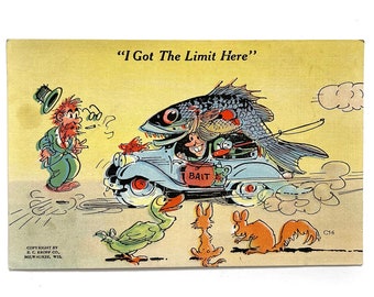 Vintage Comic unbenutzte illustrierte Postkarte - I Got the Limit Here - EC Kropp Co.