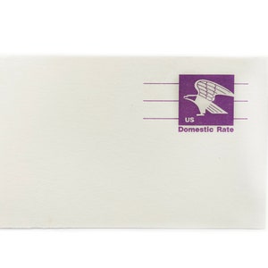 Vintage 1981 UX88 Purple Eagle US Domestic Rate 12c Postal Card - Nieużywana