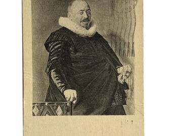 Retrato vintage de un burgomaestre de Frans Hals, década de 1950 - Sello de 2 centavos de John Adams - Usado