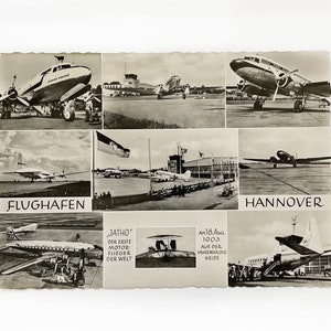 Vintage 1956 Flughafen Hannover "Jatho" Primera postal conmemorativa del avión a motor del mundo - Sello Deutsche Heuss 40 Bundespost