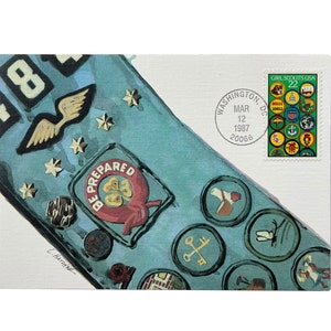 Vintage 1987 First Day Issue Maximum Postcards of Girl Scouts USA - Historical Events - Postcard, Stamp, Cancel