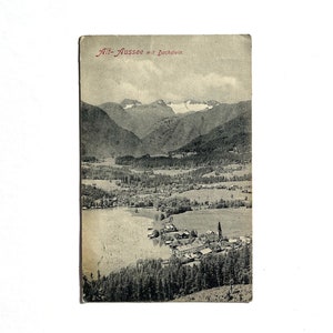 Carte postale autrichienne Alt-Aussie mit Dachstein, vintage 1899, timbre bleu empereur 5