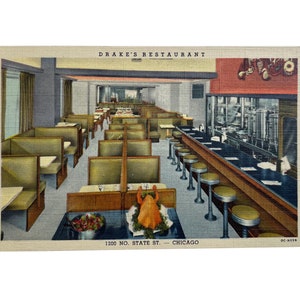 Ristorante storico Drake's di Chicago, Illinois, 1952 - Quattro francobolli Benjamin Franklin da 1/2 centesimo - Usati