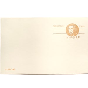Vintage 1981 Robert Morris 13c Patt USA Antwort Postkarte - Unbenutzt