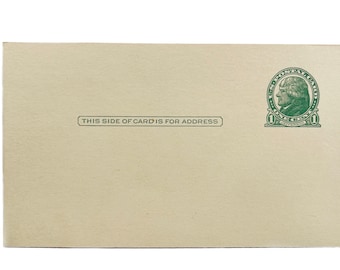 Antique 1914 US Postal Stationery UX27 Thomas Jefferson Green Postal Card 1 Cent Postcard - Unused