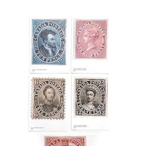 Vintage 1859 Kanada Postkartenstempel Replik Unbenutzt Postkarte- Prinz Albert, Königin Victoria, Jacques Cartier und ein Biber