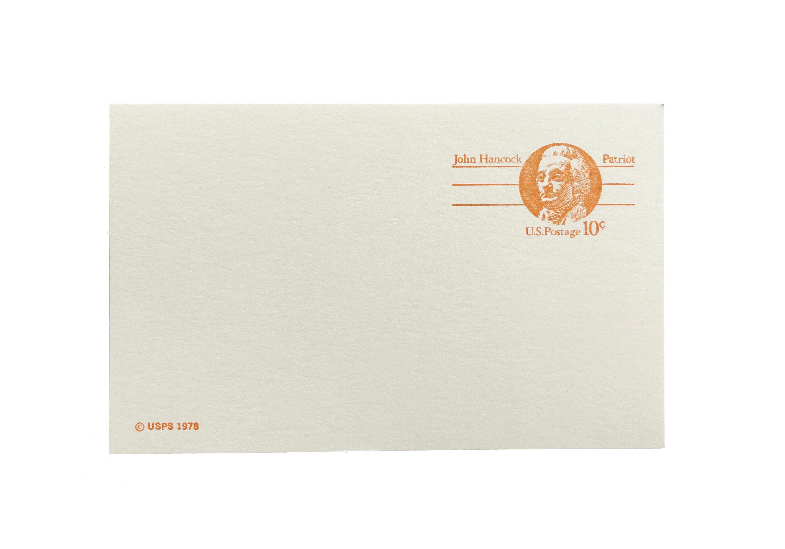 Vintage 1978 John Hancock 10c Patriot US UX75 Postal Stationery Reply Postcard - Unused
