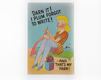 Vintage 1940s unbenutzte illustrierte Postkarte - Postcrossing Sammler - That's My Yarn