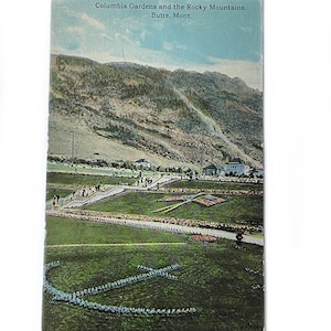 Columbia Gardens vintage de 1913 à Butte Montana avec un timbre George Washington Green de 1 un cent - Circulation