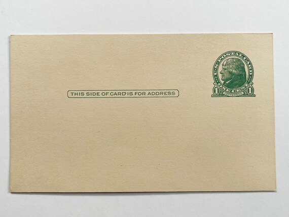 Antique 1914 US Postal Stationery UX27 Thomas Jefferson Green